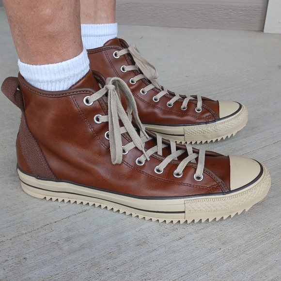 all star brown leather